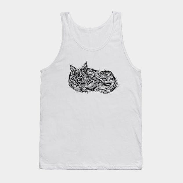 Snuggled Up Border Collie Tank Top by InkedinRed